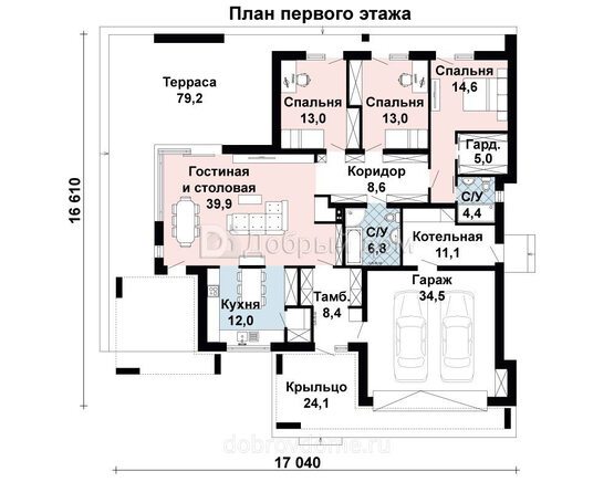 Планировка проекта Проект дома AS-2652 1 этаж